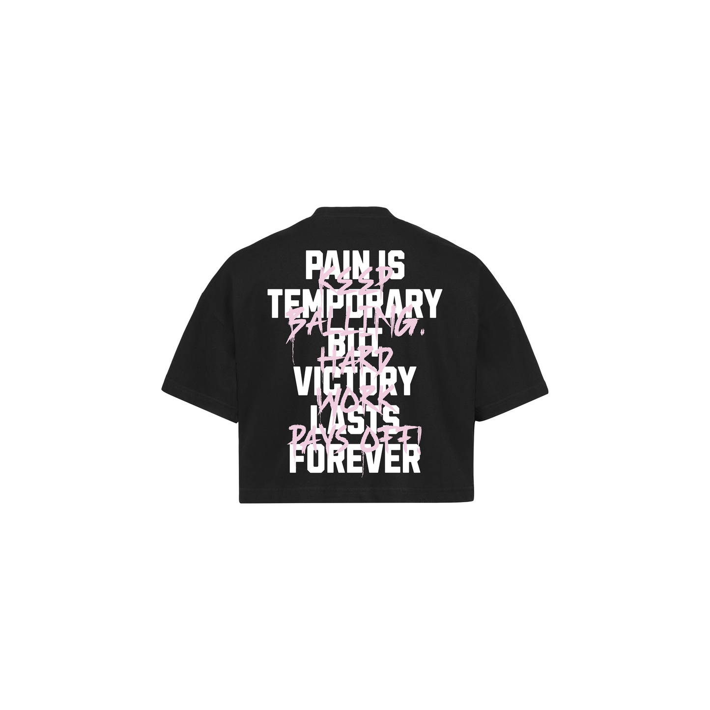 PINK BALLER - BLACK OVERSIZED CROPPED